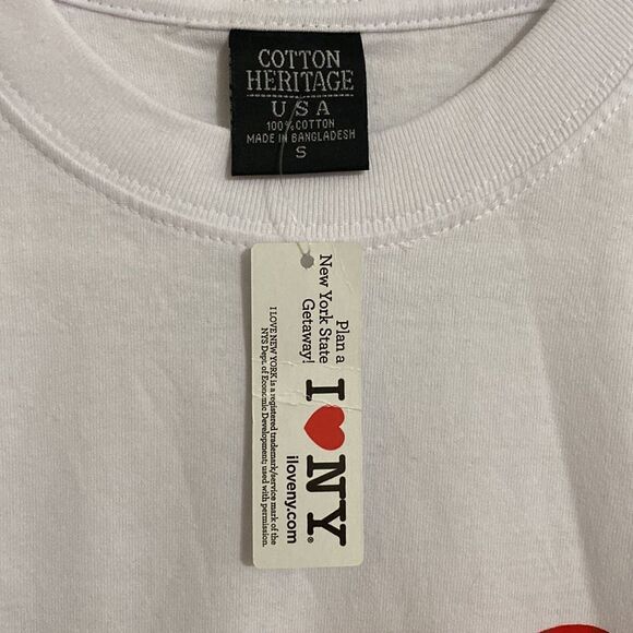 COTTON HERITAGE I Love New York White T Shirt Size S NWT - Picture 2 of 5